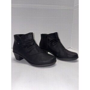 Easy Street Women Cooper Block Heel Rushed Ankle Booties Size 10W Black